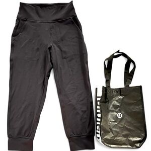 lululemon athletica Black Track Pants with Tapered Leg